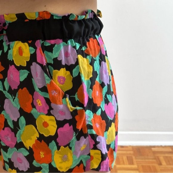 Zara Tie Waist Orange Floral Printed Mini Shorts size XS - Picture 6 of 13